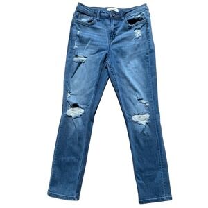 Flying Monkey women's distressed blue jeans. Size 26. Style F4115